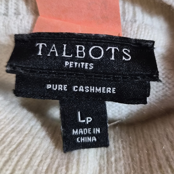 ​Talbots Petites Pure Cashmere Turtleneck Sweater - Cream Ivory - Petite Large - Picture 2 of 9